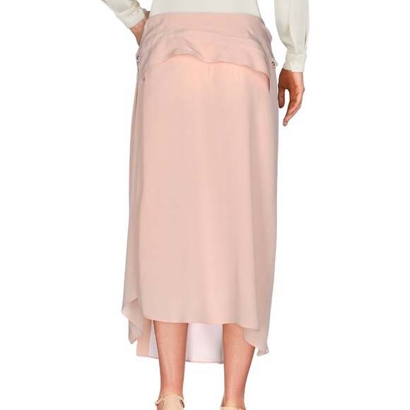 FAITH CONNEXION 🆕 Midi Skirt Pink Quartz Silk M lightweight asymmetric cutout - Picture 2 of 8